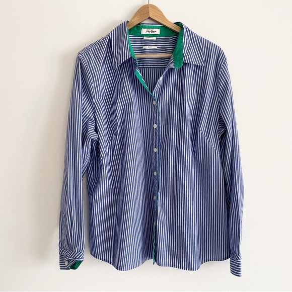Van Heusen Blue Striped Button Down Shirt, Size XXL - Picture 6 of 10